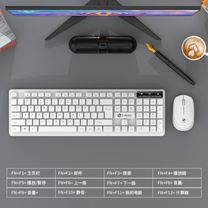 LIMEIDE W200 Wireless Keyboard Mouse Combo 68 Keys <b>USB</b> Receiver Shared <b>Plug</b> And Play - Product Image 5