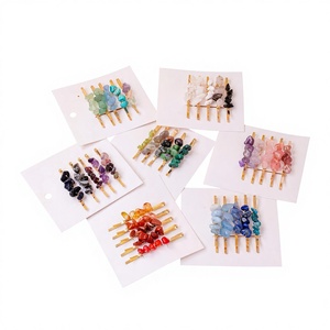 Juego <span class=keywords><strong>de</strong></span> Horquillas con Cristales Naturales al por Mayor, Accesorios para el Cabello Frescos y Delicados para Mujeres y Niñas, Regalo para Fiestas - Product Image 1