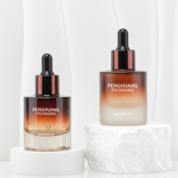 Flacon compte-gouttes en verre dépoli à fond épais Amber 1 OZ pour huiles essentielles et sérums ophtalmiques, emballage cosmétique 30ml 50ml, recyclé
