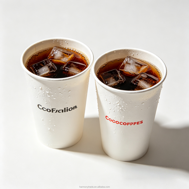 Disposable Single Wall Eco-Friendly Paper Cola Cup Waterproof 8oz/12oz/16oz/20oz for Soda Juice Party Event Supplies