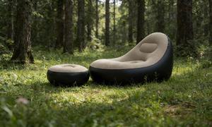Fast <b>Inflatable</b> <b>Sofa</b> Indoor Outdoor Air Luxury Lazy Couch Foldable Fabric Camping Chair Durable Lightweight - Product Image 4