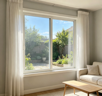 Fenêtre coulissante horizontale en PVC avec cadre en plastique, design moderne, isolation thermique, étanche, pour cuisine et hôtel