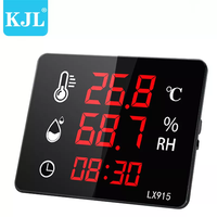 Compteur de température ambiante thermomètre numérique avec humidité murale et debout double usage écran LED horloge murale alarme de Sauna