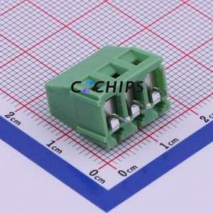 XY128V-A-5.0-3P Screw Terminal Block Through hole Component (THT),P=5mm Connector 1x3P 5mm Green Through Hole - Product Image 2