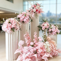 Composition florale artificielle au sol style européen pour réception de mariage, fête de fiançailles, toile de fond et décoration de remise de voiture