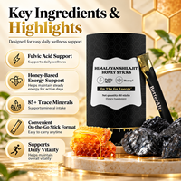 Bâtonnets de miel de Shilajit de l'Himalaya à marque privée, 30 unités, suppléments à emporter avec acide fulvique pour soutenir l'énergie et la vitalité des adultes