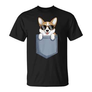 Camiseta Corgi In Pocket Cute Dog Lover, color negro, unisex, talla M para adultos - Product Image 1