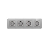 Tawoia alta calidad EU F quadruple enchufe alemán vidrio templado Blanco/Negro/gris/oro tipo mecánico Normal