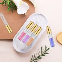 Flacons en verre cylindriques transparents givrés de 5 ml pour cosmétiques, mini vaporisateurs rechargeables vides pour parfums et diffuseurs à bâtonnets