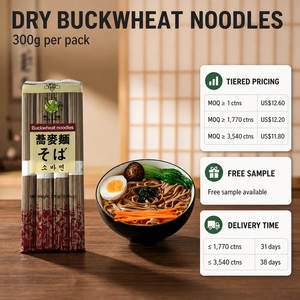บะหมี่โซบะแห้ง 300 กรัม สไตล์ญี่ปุ่น บัควีทโซบะ พร้อมปรุง บะหมี่โซบะเพื่อสุขภาพ ผู้ผลิตและจำหน่ายส่ง - Product Image 2
