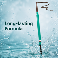 Pensil Alis Natural Tahan Air Dua Sisi dengan Spoolie, Tahan Lama, Bersertifikat ISO 22716 ISO 9001, Sesuai MSDS, Teruji Dermatologis