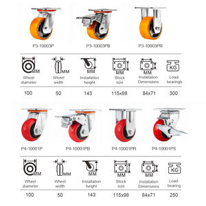 Hersteller Hochleistungs-Industrierolle Orange Schwerlast-Lenkrolle mit Aluminiumkern und PU-Rollen - Product Image 4