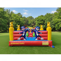Aire de jeux gonflable sur le thème du chat de dessin animé, mascotte colorée, château gonflable pour les fêtes d'enfants, location pour parcs commerciaux