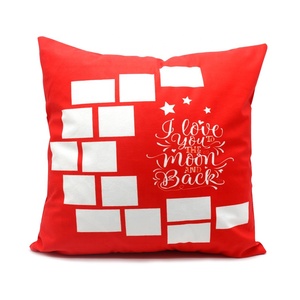 Housse de coussin personnalisable moderne en forme de cœur rouge et de lune, à sublimation, avec motif de dessin animé pour la décoration d'hôtel et de maison - Product Image 3