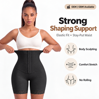 Direct usine, Culotte gainante taille haute confortable et respirante, à maintien moyen, avec fermeture à agrafes, couleur unie, effet rehausseur de fesses