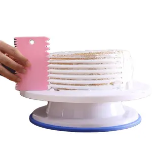 蛋糕制作工具烘焙可旋转防滑塑料装饰支架圆形蛋糕转盘