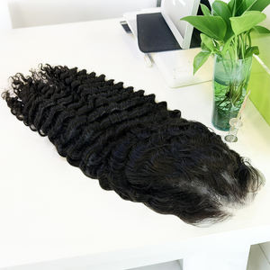 Vente en gros de cheveux humains vierges à ondes profondes 12-40 pouces de long 13x6 perruque frontale complète - Product Image 5