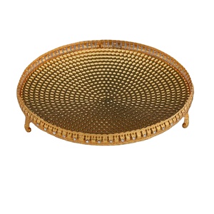 Platos Redondos para Servir con Decoración Dorada de Arabia Saudita, Bandejas Indias para Bodas - Product Image 4