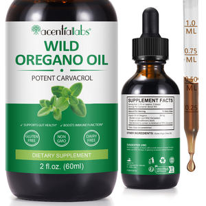 Acentiallabs Huile d'origan végétalienne Offre Spéciale de qualité alimentaire Gouttes liquides Gut <span class=keywords><strong>Health</strong></span> Immune Supports HALAL Huile d'origan sauvage - Product Image 1