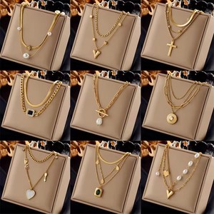 Collares <span class=keywords><strong>de</strong></span> Moda Personalizados SHC43A-SHC68A, Joyería para Mujer, Gargantillas <span class=keywords><strong>de</strong></span> Acero Inoxidable, Conjunto <span class=keywords><strong>de</strong></span> Collares con Cadenas <span class=keywords><strong>de</strong></span> Perlas para Mujeres y Niñas - Product Image 2