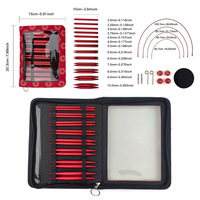 Juego de 13 Pares de Agujas Circulares Intercambiables de Aluminio para Tejer, Herramientas de Tejer a Mano de Alta Calidad, Aptas para Principiantes