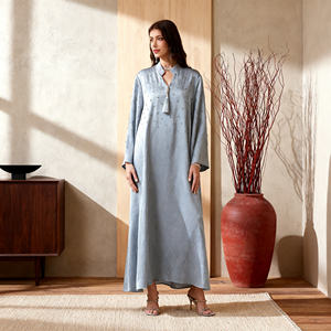 Robe Abaya en polyester ornée de strass sur mesure de luxe pour femmes musulmanes, élégante pour les soirées, nouveau style - Product Image 4