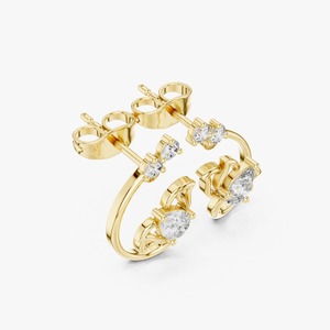 Top Quality Elegant Round Diamond Halo <b>Stud</b> <b>Earrings</b> <b>Fine</b> Jewelry Gift for Anniversary and Special Occasion Available For Sa - Product Image 4
