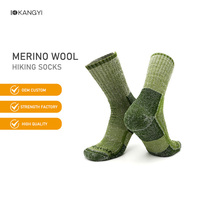 Chaussettes d'hiver épaisses pour sports de plein air en laine mérinos Chaussettes de ski de randonnée en laine mérinos avec logo personnalisé