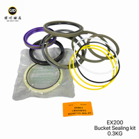 Kit de joints de vérin de godet GID EX200-2 0,3 kg PU+NBR+PTFE+Métal pour réparation de vérin hydraulique d'excavatrice EX200