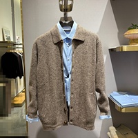 Herren Herbst/Winter 95% Wolle 5% Kaschmir Strick-Cardigan Pullover Jacke Einreihig mit Knopfleiste Vorne Oberbekleidung