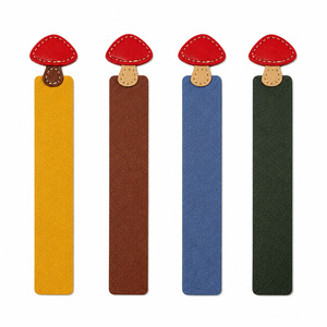 Marcapáginas de cuero con forma de hongo, hechos de cuero PU, para lectura, separadores de páginas y marcapáginas. - Product Image 5