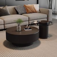 Table basse noire moderne et minimaliste, plateau en métal durable, structure en acier, design combiné, écologique, rangement pour petits espaces, usage domestique