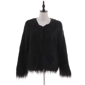 Cappotto Corto da Donna in <span class=keywords><strong>Pelliccia</strong></span> Sintetica di Agnello Lavata, Manica Lunga, Comodo e alla Moda - Product Image 1