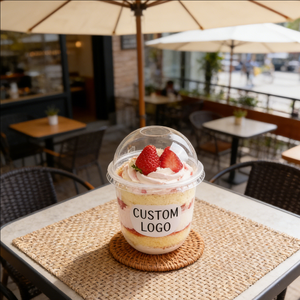 ถ้วยพลาสติกใส่ของหวานแบบใช้ครั้งเดียวพร้อมฝาปิด ขนาด 5 ออนซ์ 14 ออนซ์ วัสดุ PET ปิดผนึกได้ ผลิตตามสั่งสำหรับของหวาน - Product Image 5