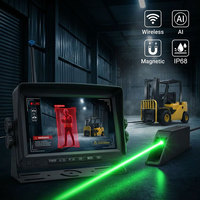 Système de caméra de recul pour chariot élévateur sans fil numérique AHD avec moniteur DVR portable TFT 7 pouces, base magnétique et vision nocturne IR, garantie 1 an