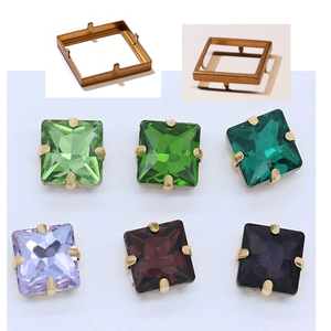 Square Stone Settings for 21mm Square Rhinestone Stone Mount for Crystal - Product Image 3