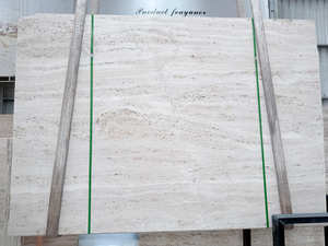 Carreaux <span class=keywords><strong>de</strong></span> travertin italien super blancs, modernes, polis, imperméables, personnalisés à partir <span class=keywords><strong>de</strong></span> grandes dalles pour usage en villa - Product Image 2