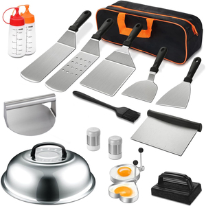 Kit <span class=keywords><strong>de</strong></span> accesorios para <span class=keywords><strong>plancha</strong></span> para Blackstone y Camp Chef, juego <span class=keywords><strong>de</strong></span> accesorios para parrilla plana con bolsa <span class=keywords><strong>de</strong></span> transporte, espátulas para parrilla <span class=keywords><strong>de</strong></span> barbacoa - Product Image 1