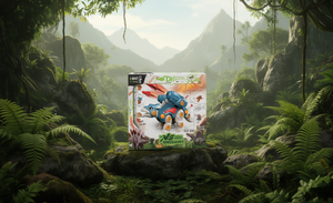 Kit di montaggio modello dinosauro in plastica Din's per bambini con funzioni di movimento e valore educativo - Product Image 2