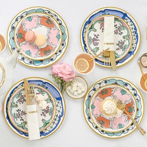 Custom Tea Party Theme <b>Paper</b> Plate Romantic Flower <b>Pattern</b> <b>Paper</b> Plate Party Tableware Tea Party Supplies - Product Image 1