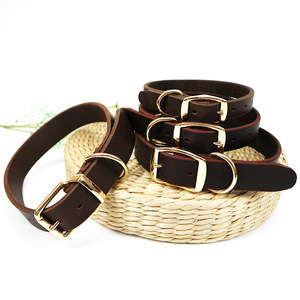 Honden Lederen Halsband Voor Middelgrote En Kleine Honden Golden Retriever Teddy <span class=keywords><strong>Corgi</strong></span> Verstelbare Lederen Halskraag - Product Image 4