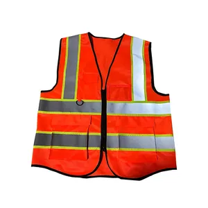 Factory Price ropa de seguridad reflectante High Visibility Fluorescent Green Color Fabric Reflective Vest Jacket