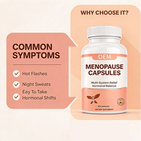Capsules pour la ménopause, 60 unités, complément alimentaire, OEM ODM, marque privée, formule personnalisée pour femmes