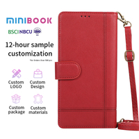 Étui portefeuille en cuir PU avec miroir intégré pour iPhone 12 13 14 15 16 17 Pro Max avec cordon de suspension