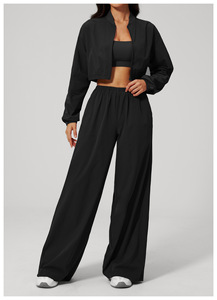 Conjunto de Yoga con Bolsillos en la Chaqueta y Leggings <span class=keywords><strong>para</strong></span> Mujer, <span class=keywords><strong>Ropa</strong></span> de Gimnasio con Logo, Material Grueso y Cómodo - Product Image 2