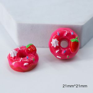 Cartone fatto da te crema alla fragola ciambella simulazione cibo gioco resina <span class=keywords><strong>accessori</strong></span> per natale all'ingrosso del telefono cellulare guscio di pasta - Product Image 5