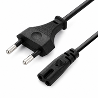 Câble d'alimentation EU 1,5 m, 2 broches IEC320 C7, rallonge pour chargeur d'ordinateur portable Dell, imprimante Canon Epson, radio, haut-parleur, XBOX One S