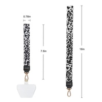 Sangle de téléphone portable en tissu à motif léopard tendance, cordon de cou, bracelet pour iPhone 11 Pro Max avec porte-clés