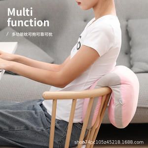 Almohada de siesta en forma de V naranja, de seda fría rellena de algodón PP, para uso de adultos, oficinas y estudiantes. - Product Image 5