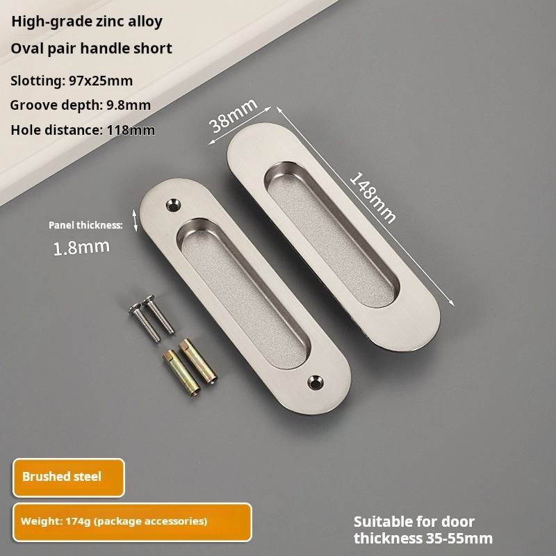 Elliptical 148x38=brushed silver